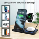 Carregador Inteligente Sem Fio 3 em 1